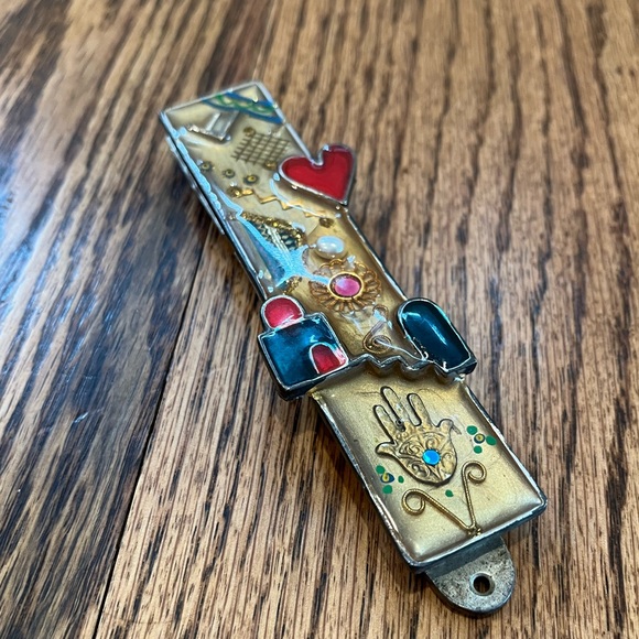 Yossi Steinberg Mezuzah. HANDMADE Judaica by Israeli Artist. Resin And Metal. - Picture 4 of 13
